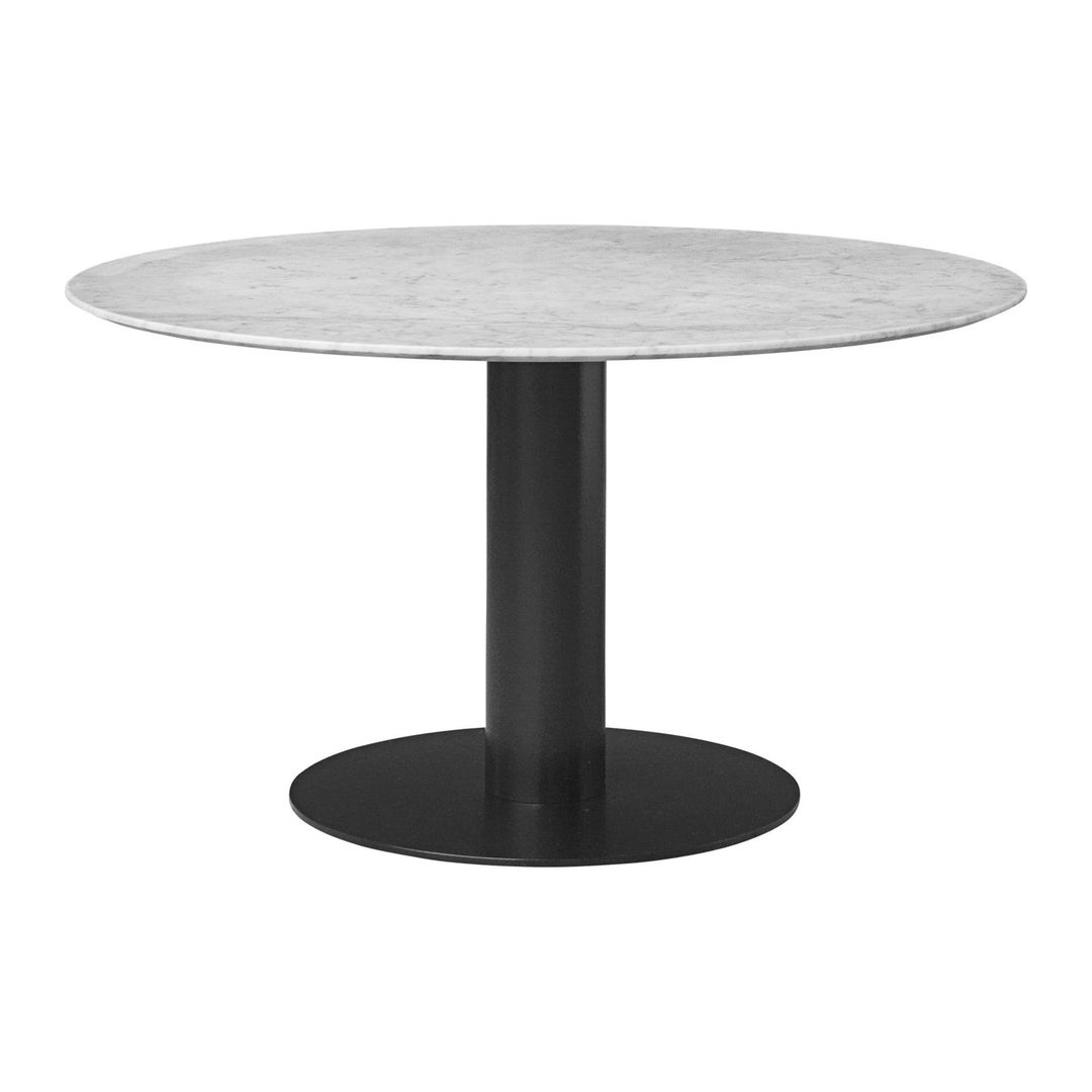 GUBI 2.0 Dining Table - Round - Black / Ø130 / White Carrara Marble