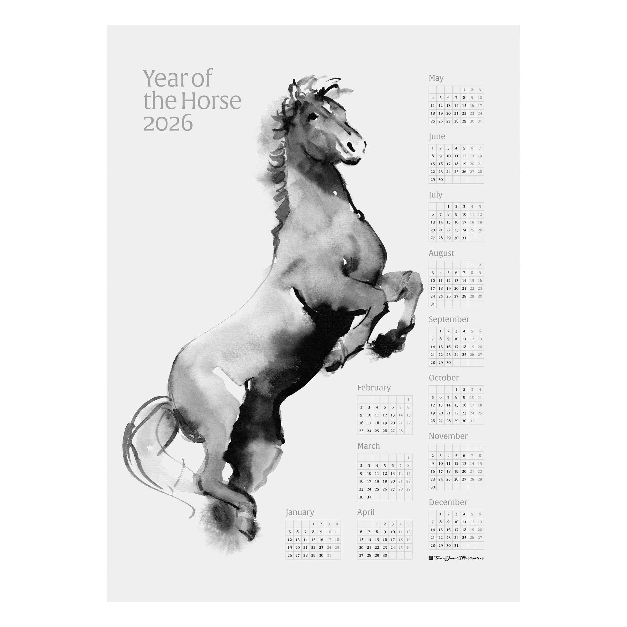 Year of the Horse 2026 poster, 50 x 70 cm Year of the Horse 2026 poster, 19.69 x 27.56 in (50 x 70 cm)