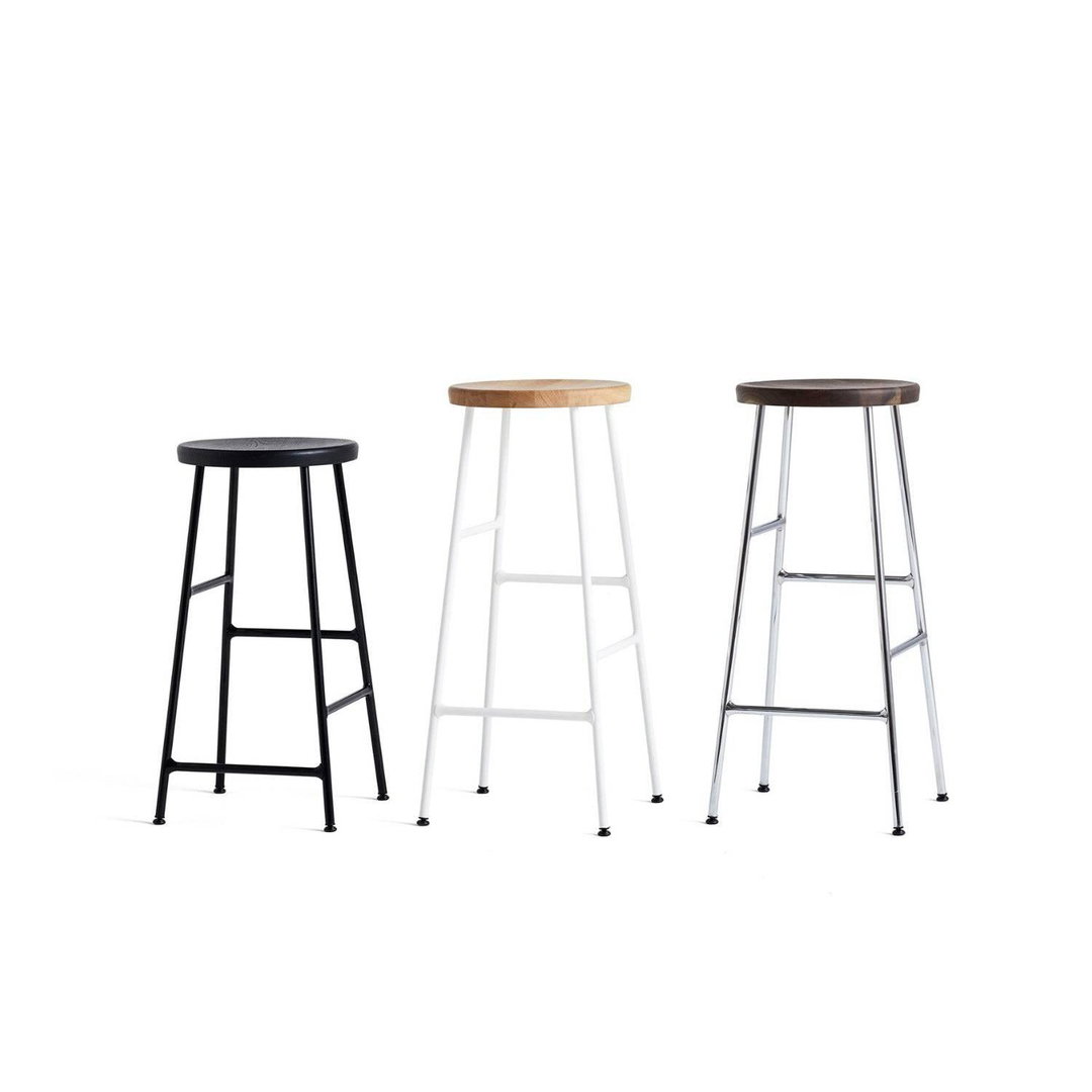 Cornet Bar Stool (Outlet) - Chrome Steel / Oiled Solid Oak / 65cm Cornet Bar Stool (Outlet) - Chrome Steel / Oiled Solid Oak / 65cm