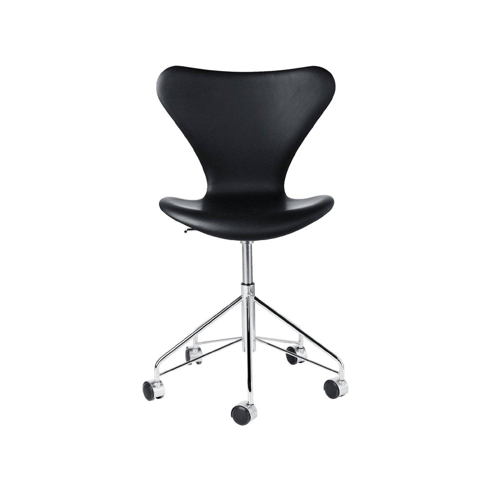 Series 7™ (3117) swivel chair fully upholstered - Essential Black Leather - Essential Black Leather