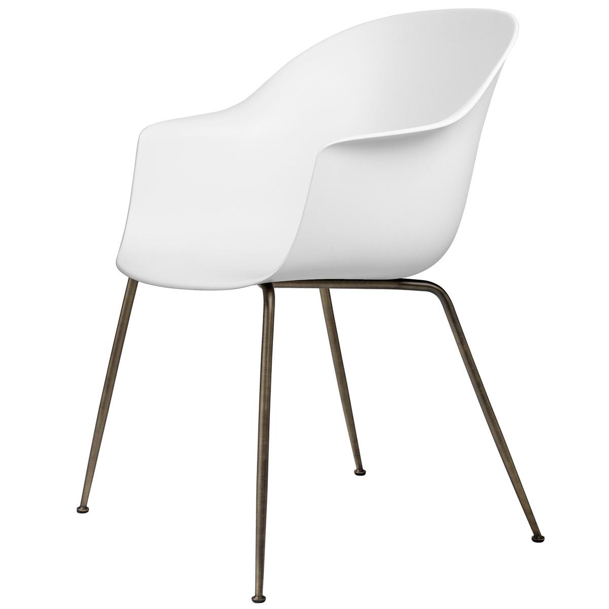 Bat chair, pure white - antique brass base